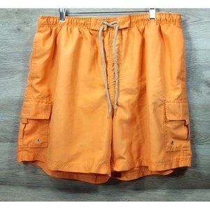 Sand N Sun Vintage Men Athletic Beach Shorts in Orange XL Swim Sport Pants Gift